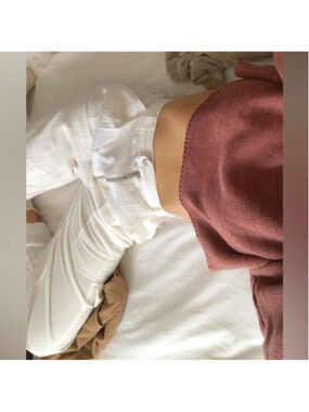 UO Kinley Linen Cargo Pant White sz 8